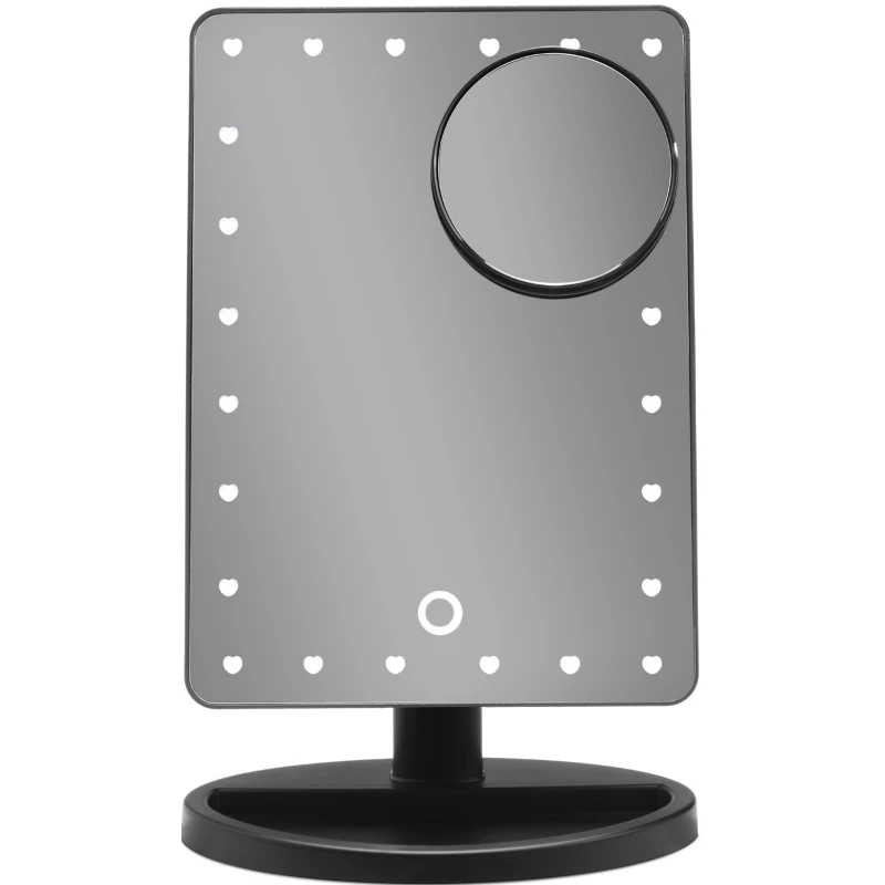 Gillian Jones Hollywood Table Heart LED Light Mirror X10 - Black 10254-71 1 Gillian Jones Hollywood Table Heart LED Light Mirror X10 - Black 10254-71